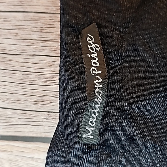 NWT MADISON PAIGE SLEEVELESS LINED CROCHET BEADED ELASTIC FLOUNCE DRESS - Picture 13 of 16